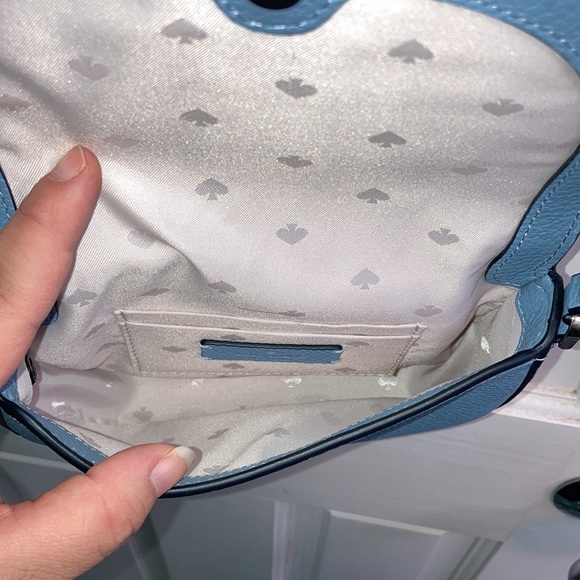 Kate Spade Leila Blue Mini Flap Crossbody Purse Bag - Picture 7 of 14